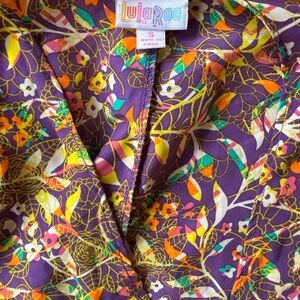 LuLaRoe Purple Floral Open Cardigan Top
